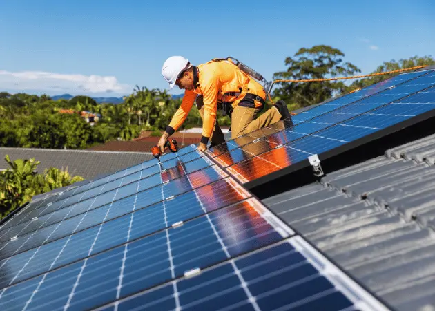 An expert engineer installing solar panel system